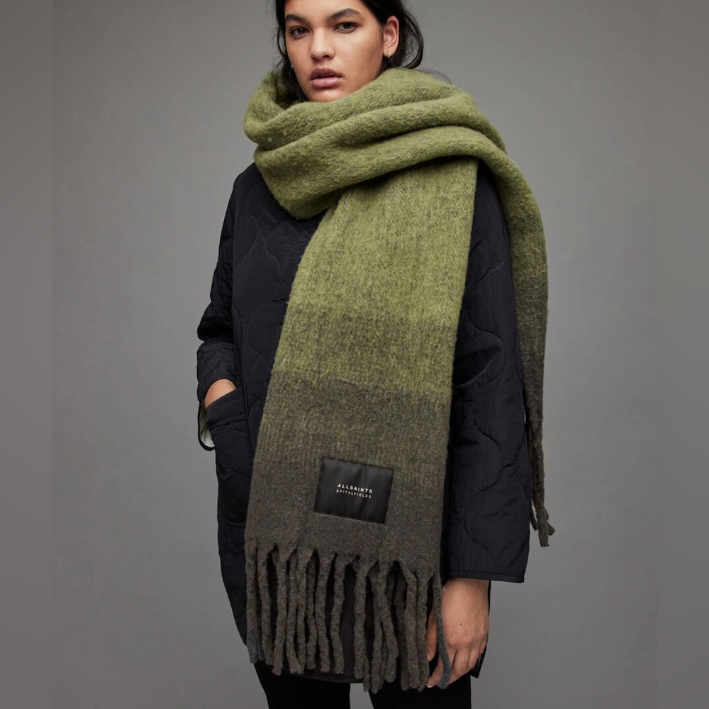 All Saints Ombré Blanket Scarf in Sycamore Green 🍃